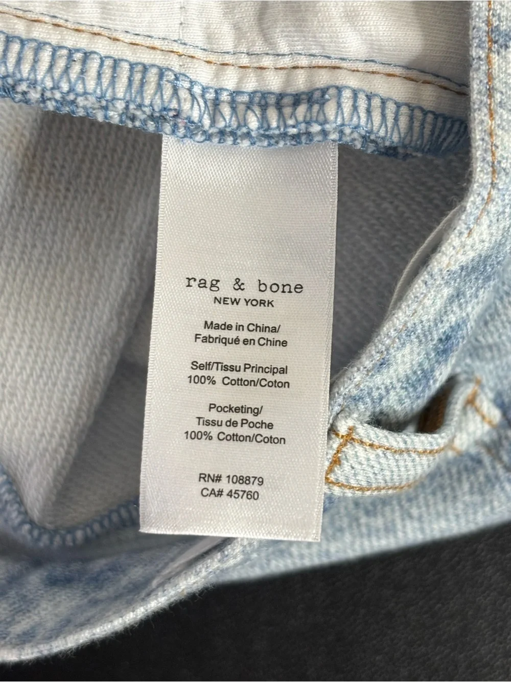 Rag & Bone Miramar Sofie High Waist Wide Leg Cotton Terry Sweatpant Jeans 27 - Picture 6 of 6